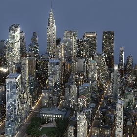 Manhattan District Night block01 Low Poly